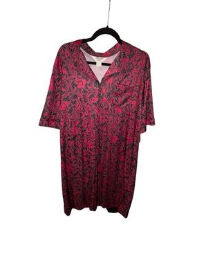 Vintage Improved Living 2XL Pink Black Paisley Zip Front Lounger